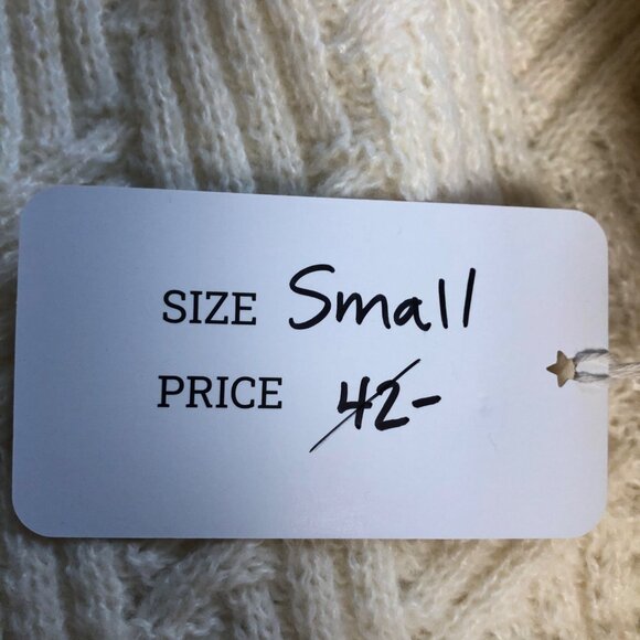 Epretty Cream Textured Knit Pullover Sweater Womens Size Small Long Sleeve NEW - Picture 8 of 9